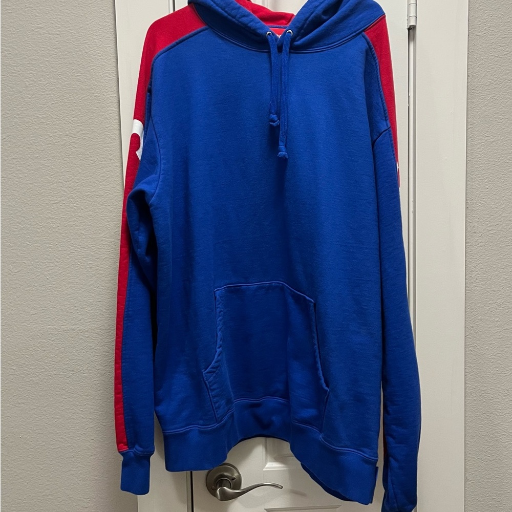 Men’s Supreme Sideline Hoodie Sweatshirt, Royal Blue/Red, XL